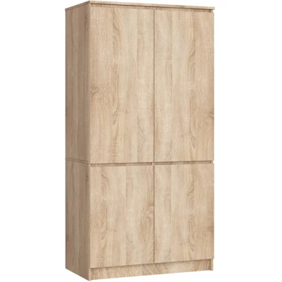 Viertüriger Kleiderschrank 90 cm LOTA - Sonoma Eiche