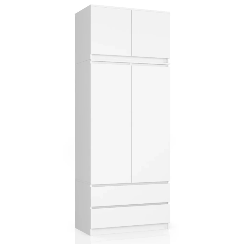 Kleiderschrank mit 90 cm Auszug LOTA - weiß
