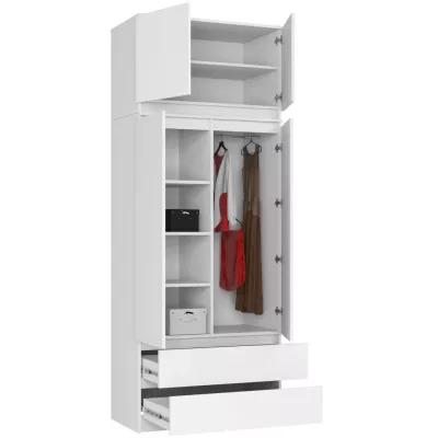 Kleiderschrank mit 90 cm Auszug LOTA - weiß