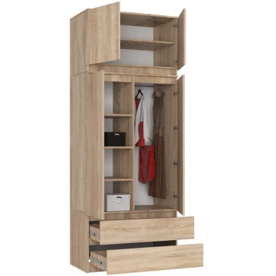 Kleiderschrank mit 90 cm Auszug LOTA – Sonoma Eiche