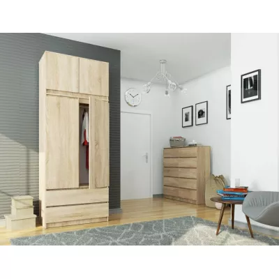 Kleiderschrank mit 90 cm Auszug LOTA – Sonoma Eiche