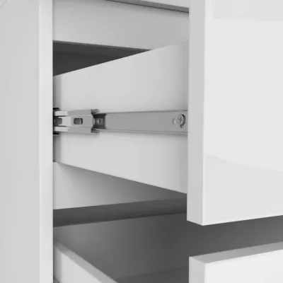 Kleiderschrank mit 90 cm Auszug LOTA – weiß / glänzend weiß