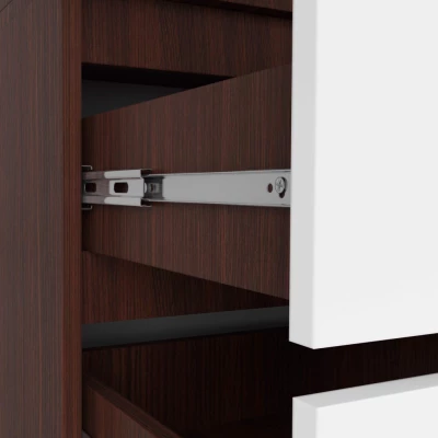 Kleiderschrank mit 90 cm Auszug LOTA – Wenge/Weiß