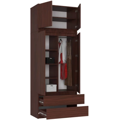 Kleiderschrank mit 90 cm Auszug LOTA - Wenge