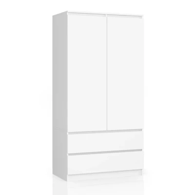 Kleiderschrank mit Schubladen 90 cm LOTA - weiß