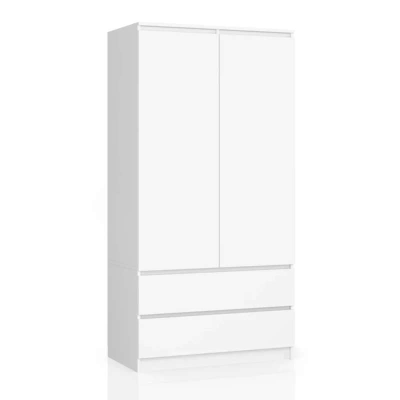 Kleiderschrank mit Schubladen 90 cm LOTA - weiß