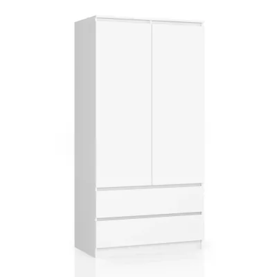 Kleiderschrank mit Schubladen 90 cm LOTA - weiß