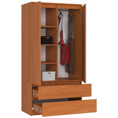 Kleiderschrank mit Schubladen 90 cm LOTA - Erle