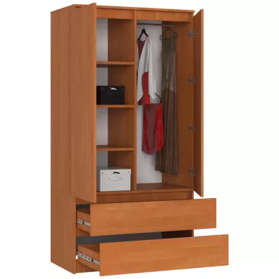 Kleiderschrank mit Schubladen 90 cm LOTA - Erle