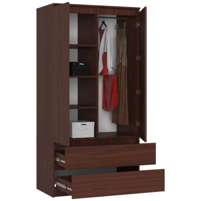 Kleiderschrank mit Schubladen 90 cm LOTA - Wenge