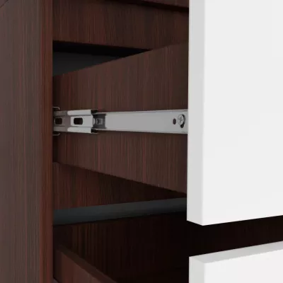 Kleiderschrank mit Schubladen, 90 cm, LOTA – Wenge/Weiß