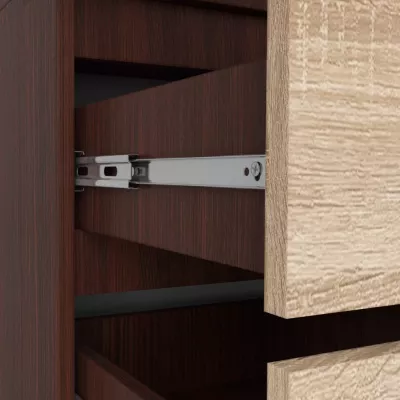 Kleiderschrank mit Schubladen, 90 cm, LOTA – Wenge/Sonoma Eiche