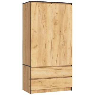 Kleiderschrank mit Schubladen, 90 cm, LOTA - Craft Eiche