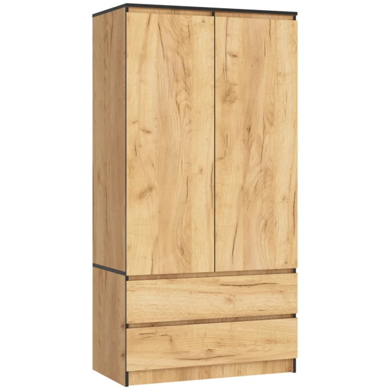 Kleiderschrank mit Schubladen, 90 cm, LOTA - Craft Eiche
