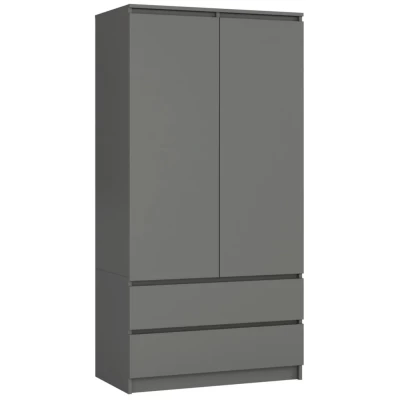 Kleiderschrank mit Schubladen 90 cm LOTA - grau