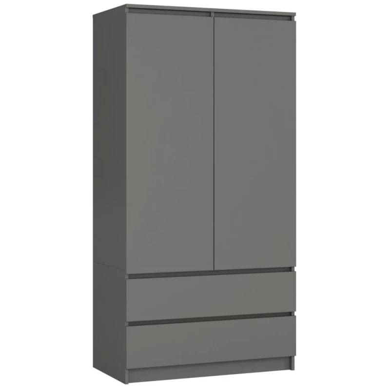 Kleiderschrank mit Schubladen 90 cm LOTA - grau