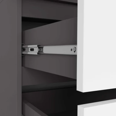 Kleiderschrank mit Schubladen 90 cm LOTA - grau/weiß