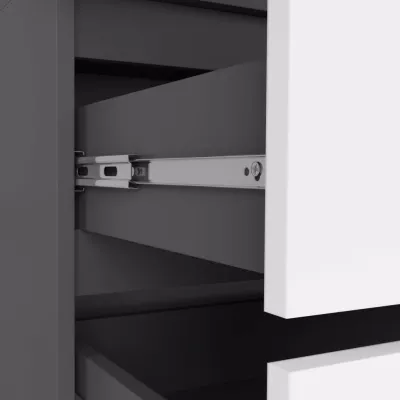 Kleiderschrank mit Schubladen 90 cm LOTA - grau/weiß