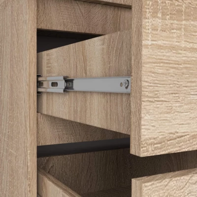 Kleiderschrank mit Schubladen und Spiegeln, 90 cm, LOTA – Sonoma Eiche