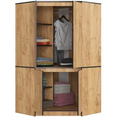 Eckkleiderschrank 100 cm LOTA - Craft Eiche