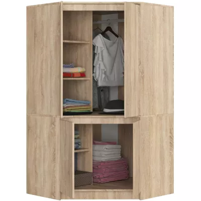 Eckkleiderschrank 100 cm LOTA - Sonoma Eiche