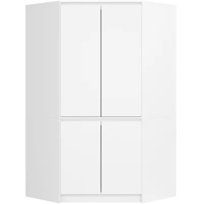 Eckkleiderschrank 100 cm LOTA - weiß