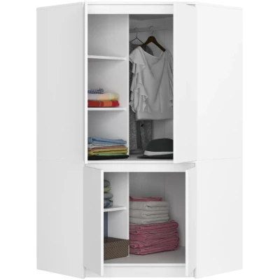Eckkleiderschrank 100 cm LOTA - weiß