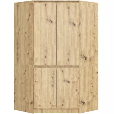 Kleiderschrank für die Ecke 100 cm LOTA - Artisan Eiche