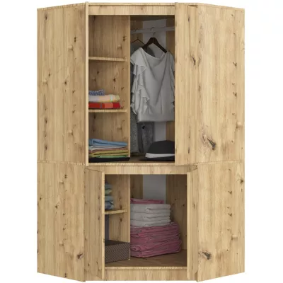 Kleiderschrank für die Ecke 100 cm LOTA - Artisan Eiche