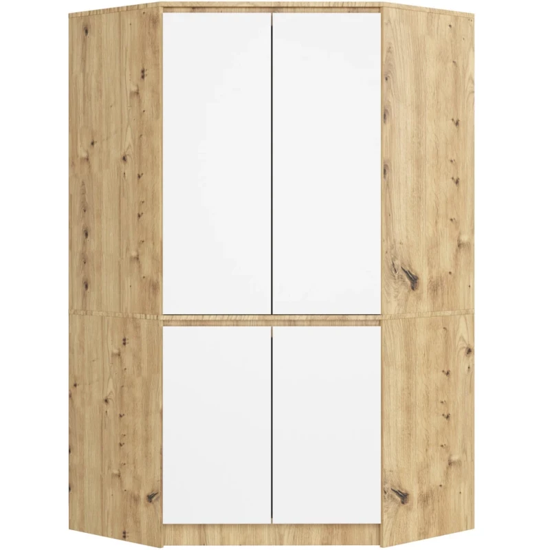 Eckkleiderschrank 100 cm LOTA - Artisan Eiche / weiß