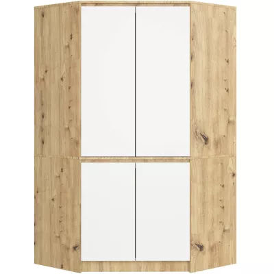 Eckkleiderschrank 100 cm LOTA - Artisan Eiche / weiß