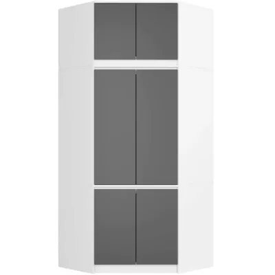 Eckkleiderschrank 100 cm LOTA mit Erweiterung - weiß/grau