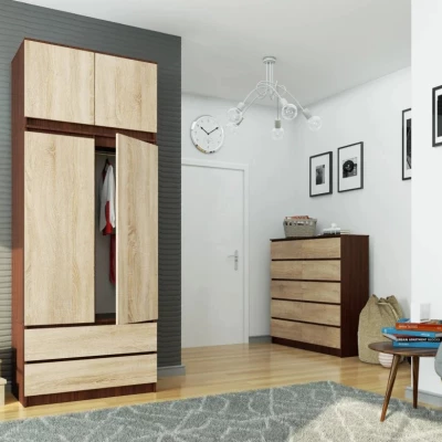 Schrankerweiterung LOTA 90 cm – Wenge / Sonoma Eiche
