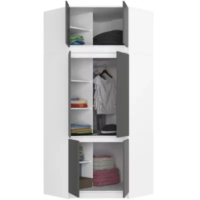 Eckschrankerweiterung LOTA 100 cm - weiß/grau