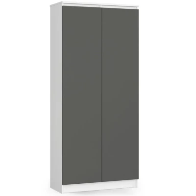 Regalschrank 80 cm VALESTRA - weiß / dunkelgrau