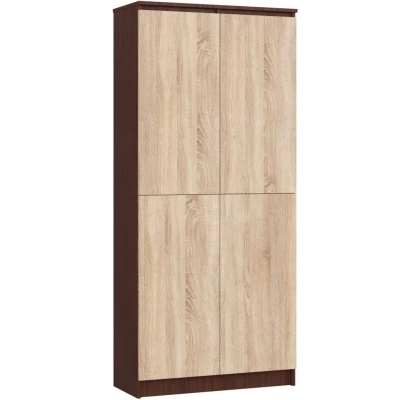 Regalschrank 80 cm VALESTRA - Wenge / Sonoma Eiche