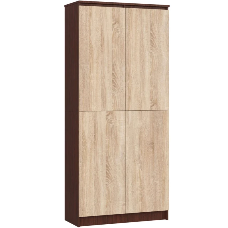 Regalschrank 80 cm VALESTRA - Wenge / Sonoma Eiche