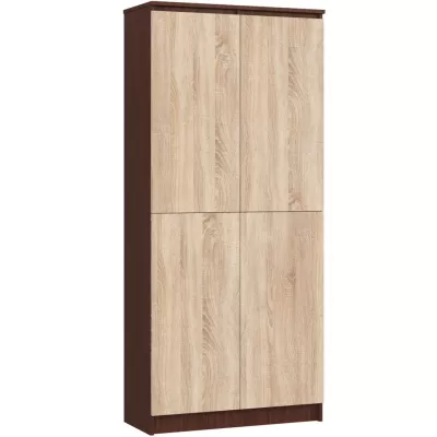 Regalschrank 80 cm VALESTRA - Wenge / Sonoma Eiche