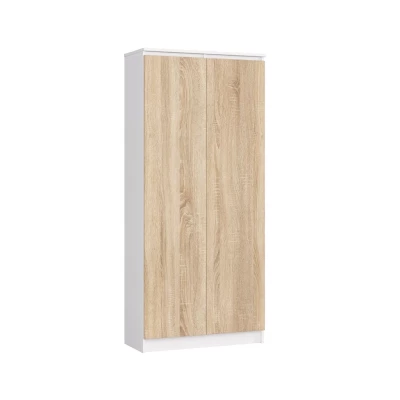 Regalschrank 80 cm VALESTRA - weiß / Sonoma-Eiche