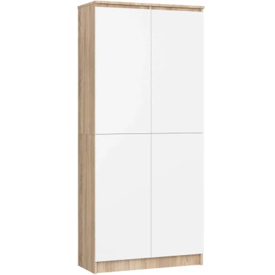 Regalschrank 80 cm VALESTRA - Sonoma-Eiche / Weiß