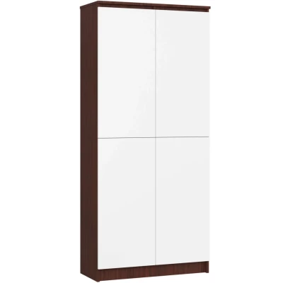 Regalschrank 80 cm VALESTRA - Wenge/Weiß