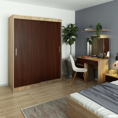 Geräumiger Kleiderschrank 150 cm VALESTRA – Sonoma-Eiche / Wenge