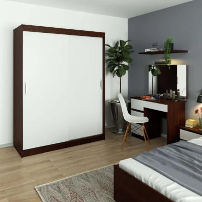 Geräumiger Kleiderschrank 150 cm VALESTRA - Wenge/Weiß