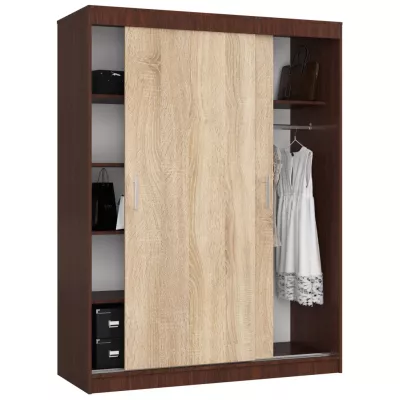 Geräumiger Kleiderschrank 150 cm VALESTRA - Wenge / Sonoma-Eiche