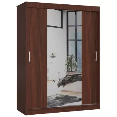 Geräumiger Kleiderschrank 150 cm VALESTRA mit Spiegeln - Wenge