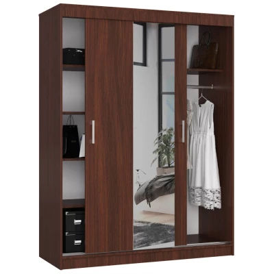 Geräumiger Kleiderschrank 150 cm VALESTRA mit Spiegeln - Wenge