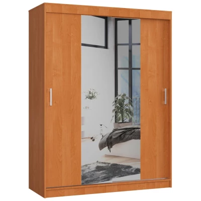 Geräumiger Kleiderschrank 150 cm VALESTRA mit Spiegeln - Erle