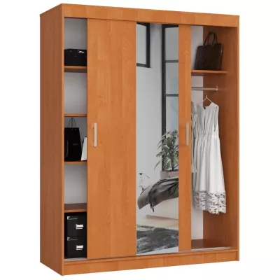 Geräumiger Kleiderschrank 150 cm VALESTRA mit Spiegeln - Erle