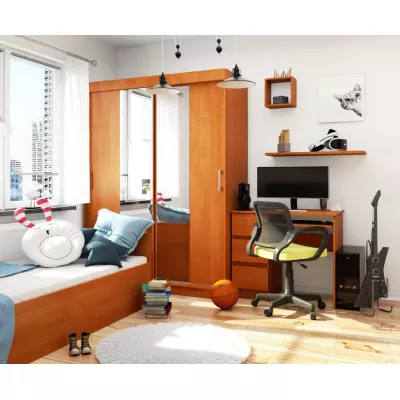 Geräumiger Kleiderschrank 150 cm VALESTRA mit Spiegeln - Erle