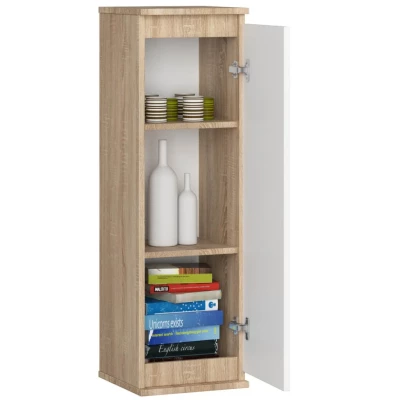 Schmaler Wandschrank VALESTRA – Sonoma Eiche / Weiß